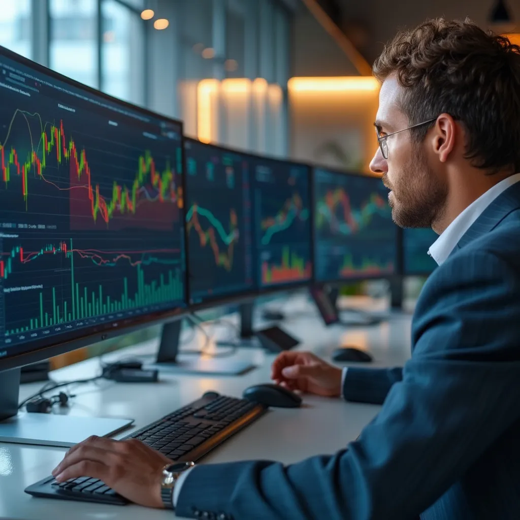 Análisis financiero en pantalla